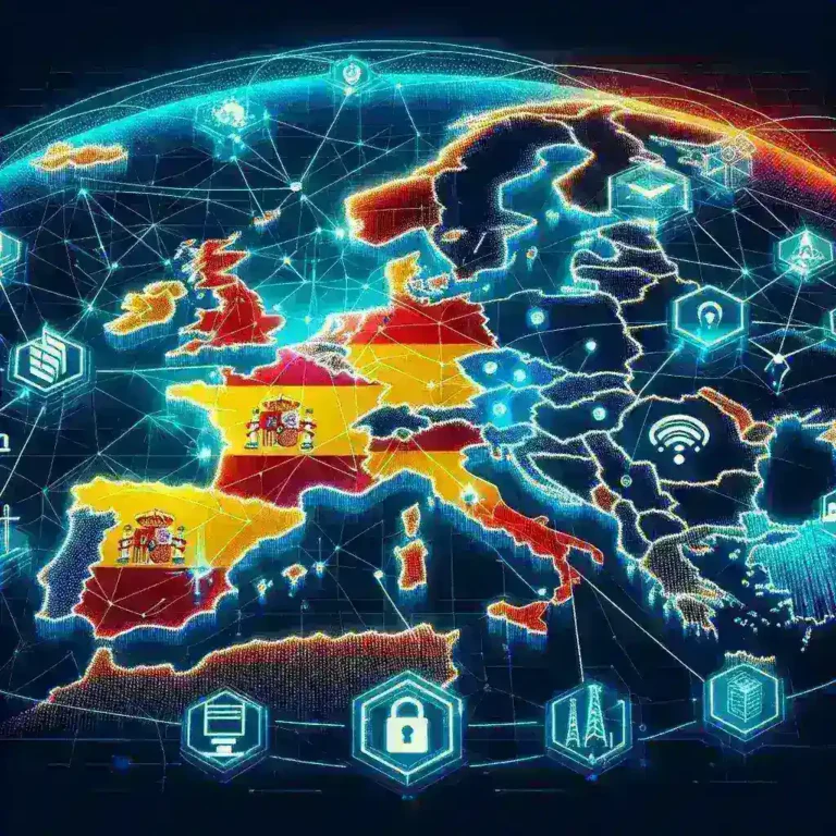 "Imagen de la infraestructura digital en España, simbolizando la soberanía digital europea a través de nuevos proyectos de seguridad y tecnología avanzada."