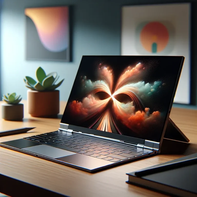 "Lenovo Yoga Pro with Mini-LED touchscreen display showcasing its sleek design and vibrant visuals, highlighting advanced technology for enhanced user experience."