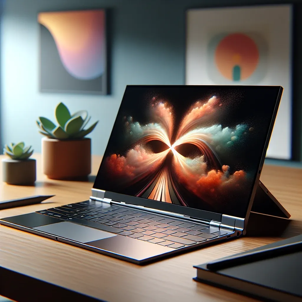 "Lenovo Yoga Pro with Mini-LED touchscreen display showcasing its sleek design and vibrant visuals, highlighting advanced technology for enhanced user experience."